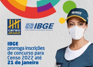 IBGE prorroga inscrições de concurso para Censo 2022 até 21 de janeiro