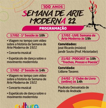 Confira a programação em homenagem aos 100 anos da Semana de Arte Moderna