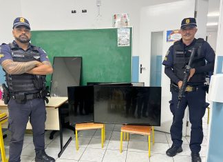 GCM recupera TVs furtadas de escola municipal